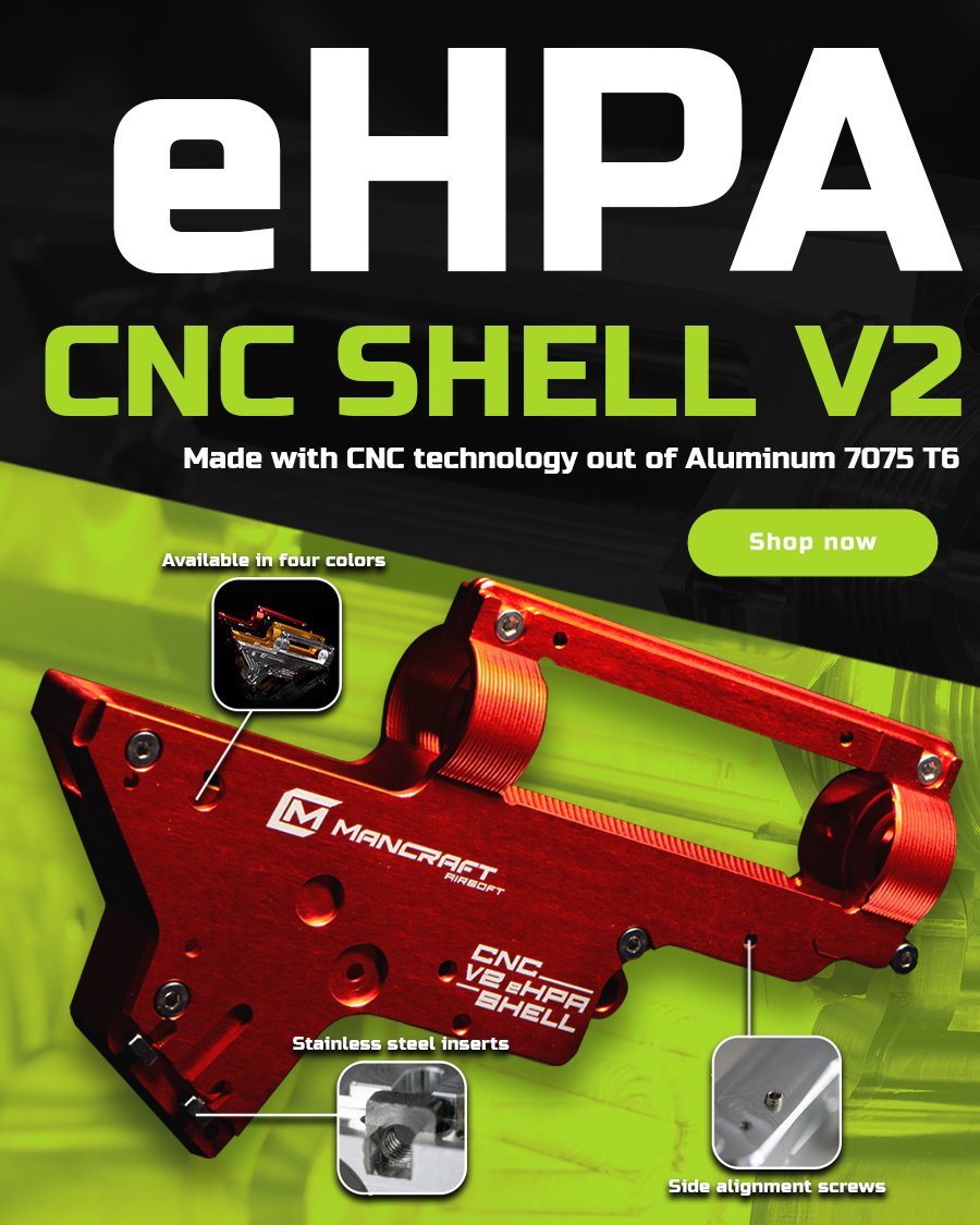 Mancraft airsoft eHPA V2 CNC Gearbox shell 